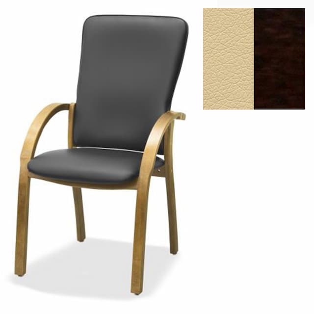 Стул Юнитекс Джуно комфорт экокожа премиум бежевая CN1123/дерево-венге