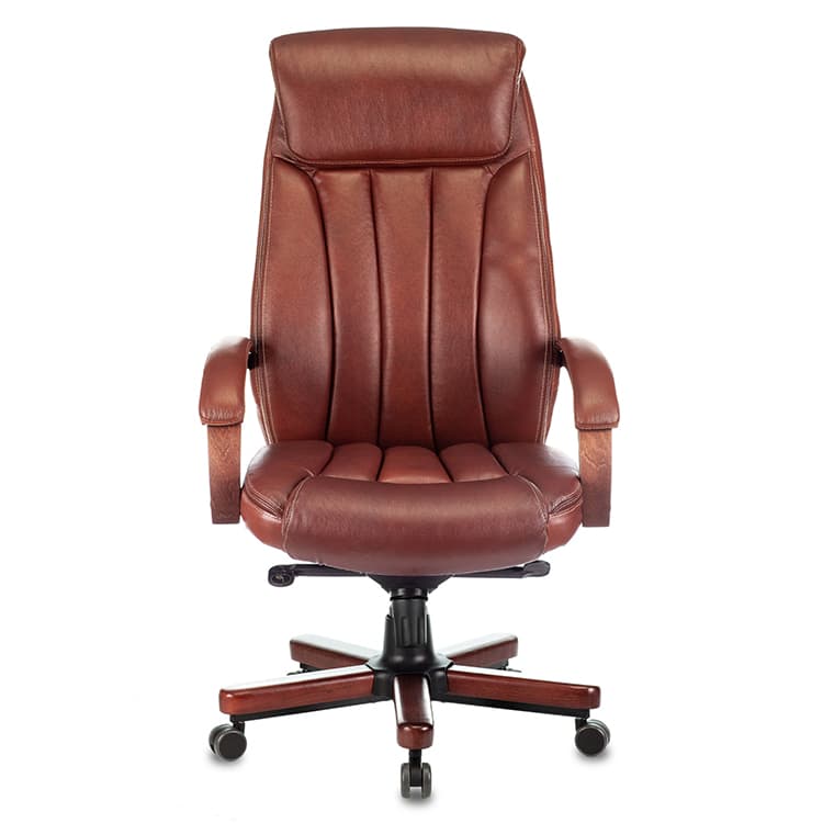 Кресло руководителя Бюрократ T-9922WALNUT светло-коричневый Leather Eichel кожа крестов. металл/дерево