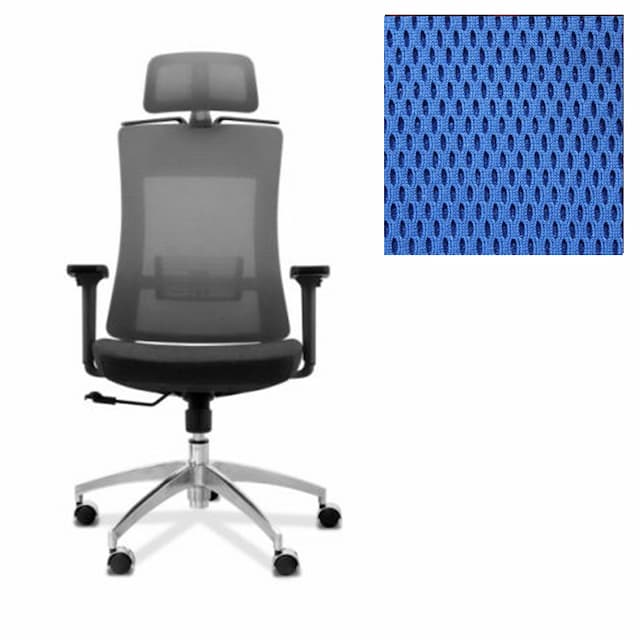 Кресло для персонала Юнитекс Pulse A PS/A/X/SL/3D/h ткань TW синяя