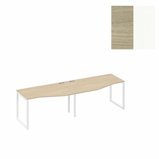 Рабочая станция Юнитекс А4 столы "Техно" (2х140) каркас DUE металлический А4 Б2 063-2 ДК (280x90x75) дуб скандинавский/металлокаркас белый