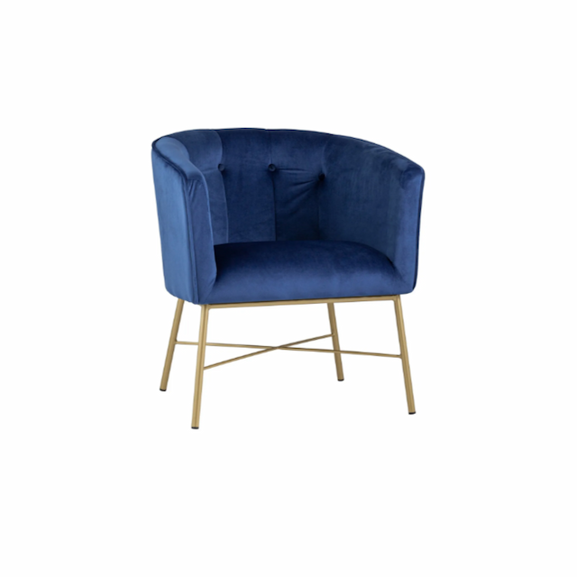 Кресло Клен Штоллен сгр317 с мягким сиденьем (велюр, синий)
