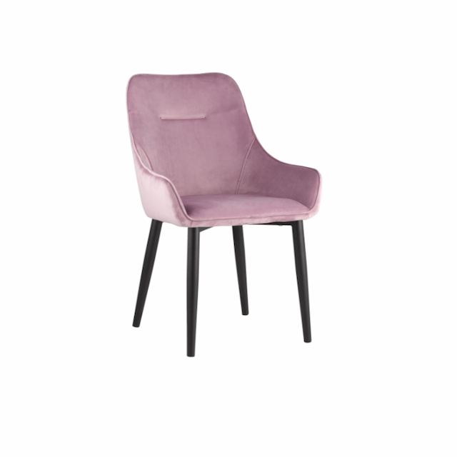 Стул-полукресло Клен Дубай сгр118 с мягким сиденьем, с черными матовыми ножками (микрофибра, пыльно-фиолетовый)