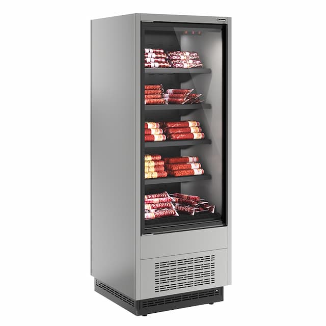 Витрина холодильная Carboma FC20-07 VV 0,6-1 0300 боковина металлическая (9006-9005) Cube 2 STANDARD фронт X1