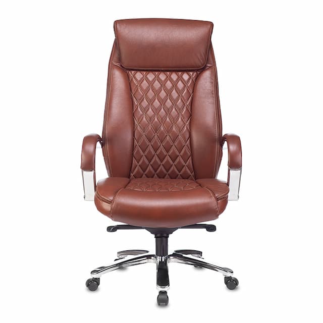 Кресло руководителя Бюрократ T-9924SL светло-коричневый Leather Eichel кожа крестов. металл хром