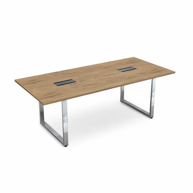 Стол переговорный АЛСАВ Gloss line НСП-О.939 teakwood/металл глянец