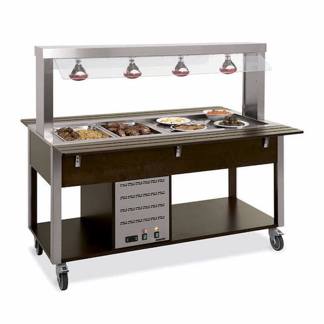 Стол Шведский тепловой (защитное стекло статичное, лампы) MetalCarrelli 6910.6L-R (дуб) 